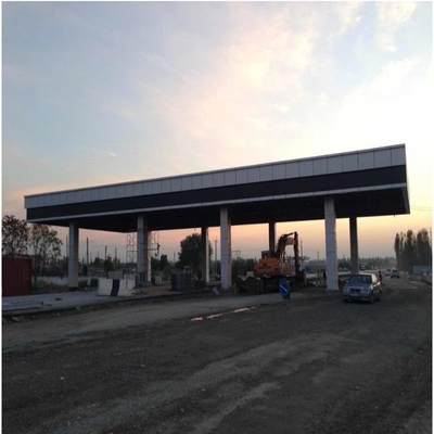Q345 محطة بنزين مظلة 150 مم سقف Toll Plaza Canopy Light Gauge