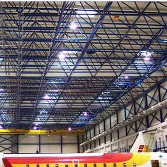 الهياكل الفضائية المسبقة الصنع من الصلب Q235B، غطاء رمادي غامق GB، لحظائر الطائرات