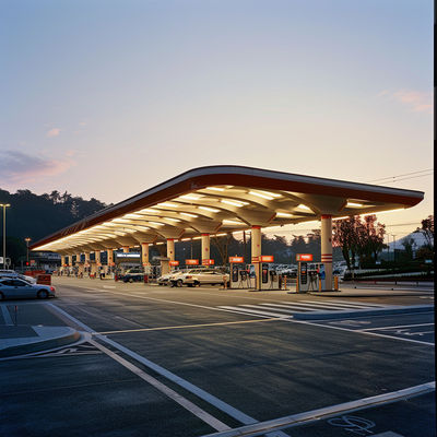 الإطار الفضائي الهياكل الفولاذية الأسطح محطات البنزين محطات الرسوم الجمركية نظام السقف ISO GB